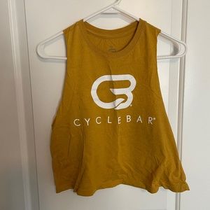 Cyclebar Mustard Yellow Cropped Workout Tank
